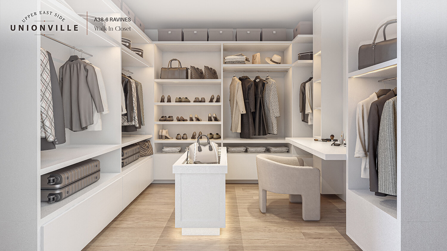 UpperEast Side Unionville walk-in closet rendering